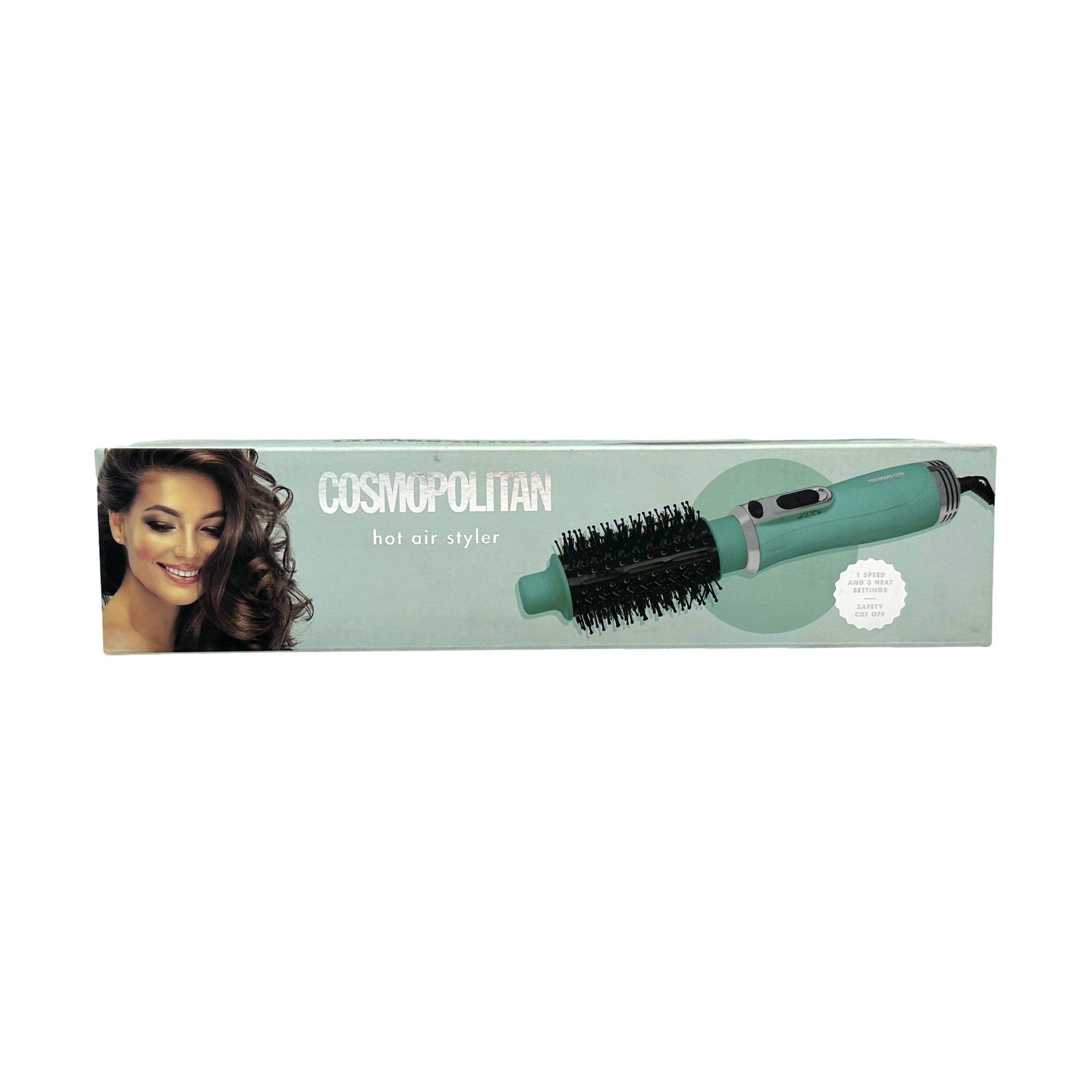 Cosmopolitan hot air styler product packaging.